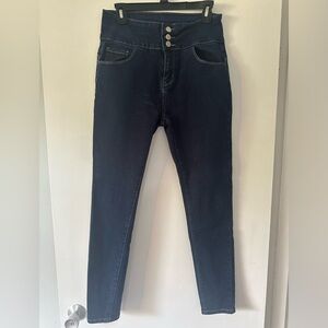 Dark denim high rise jeans